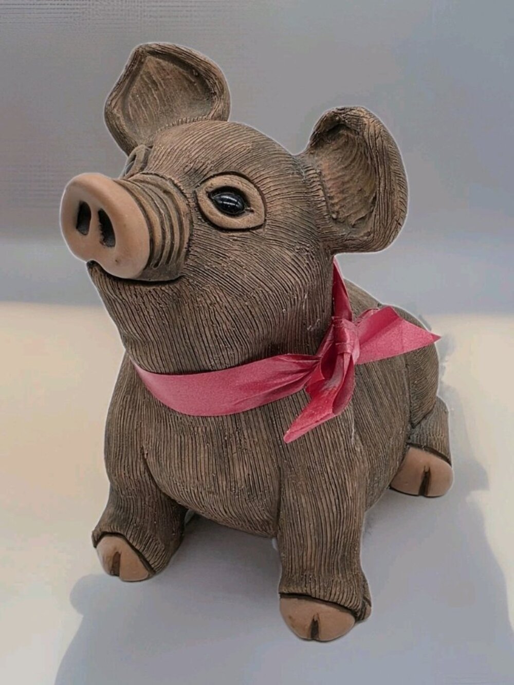 Vintage Casals Peruvian Art Pottery Sitting Pretty Pig 6.5" Figurine Farmhouse